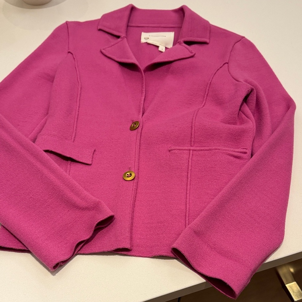 Anthropologie Fuchsia Blazer with Button Detail